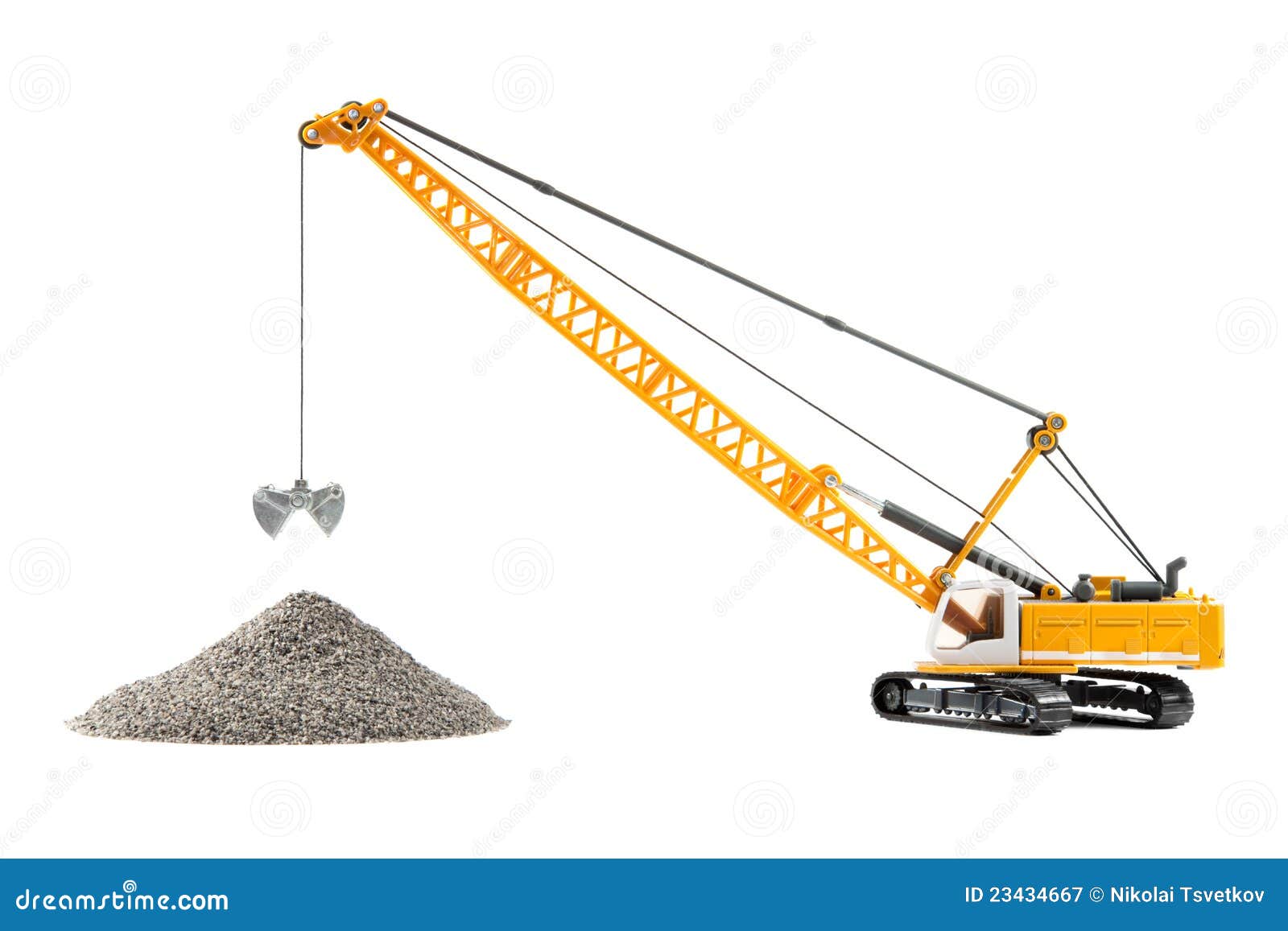 Toy cable excavator stock image. Image of isolated, model 23434667