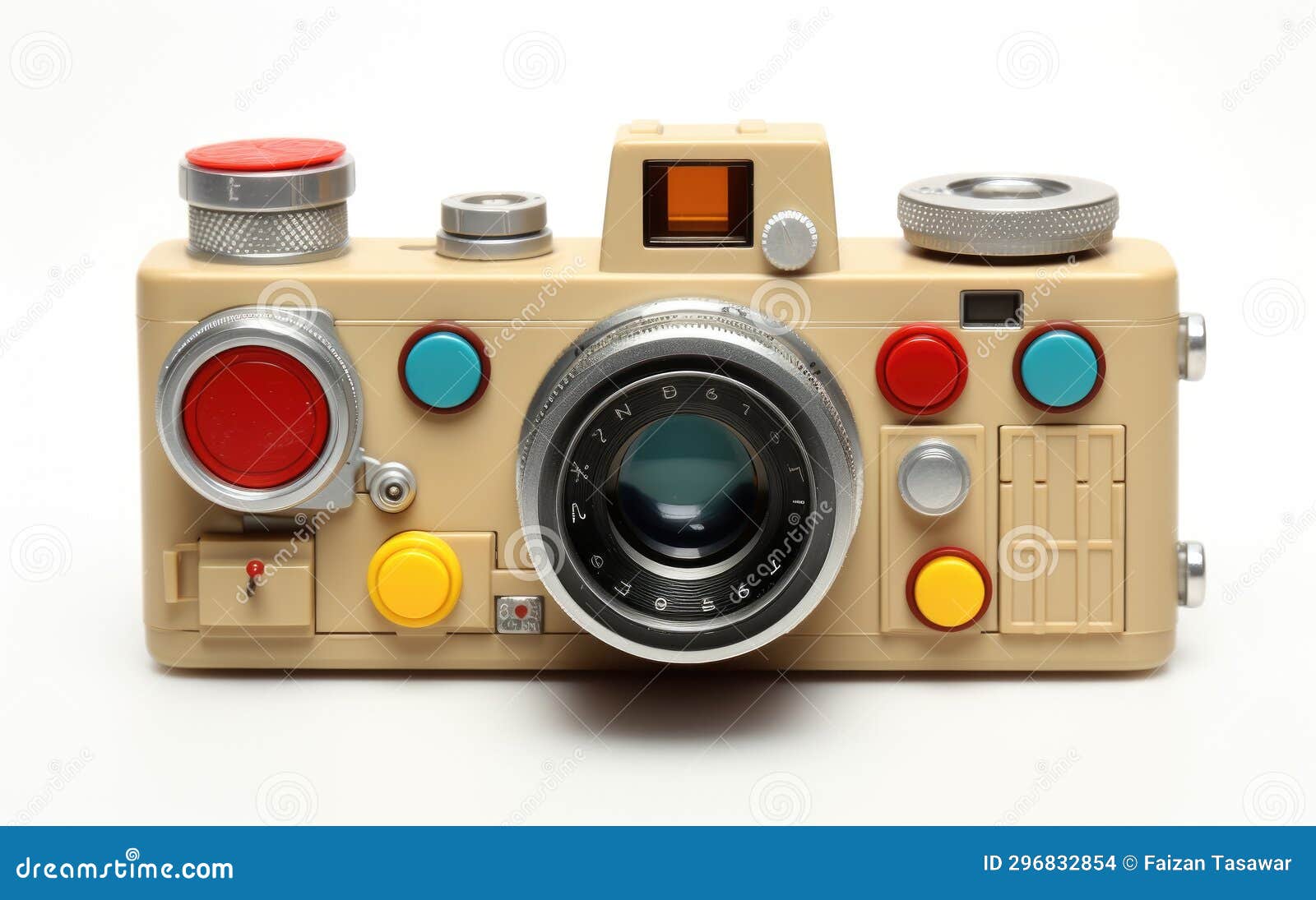 Toy Camera with Buttons and a Viewfinder Generative Ai Stock