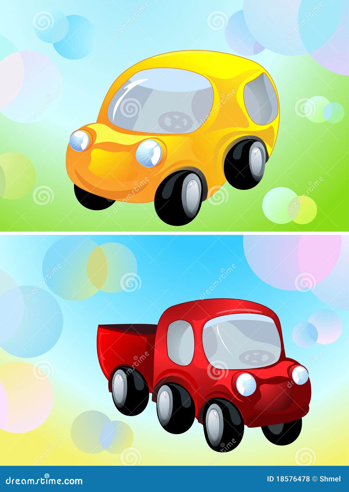 Toy Car and Delivery Cargo Truck Stock Illustration Illustration of