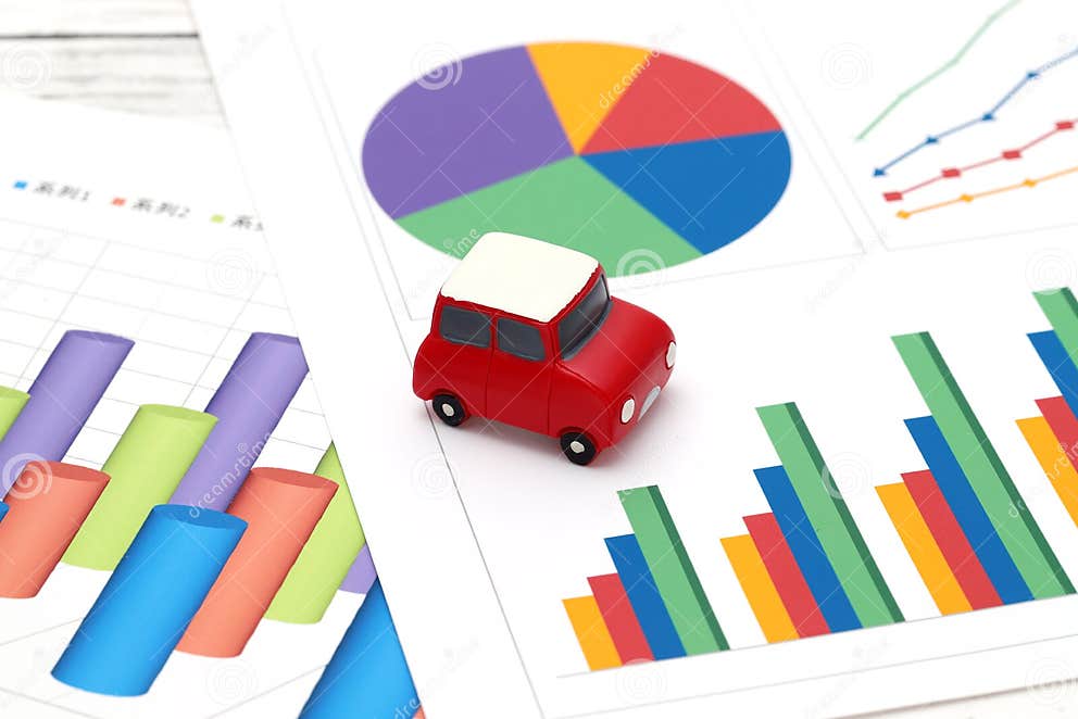 Toy Car and Graph Printed Documents Stock Image Image of japanese