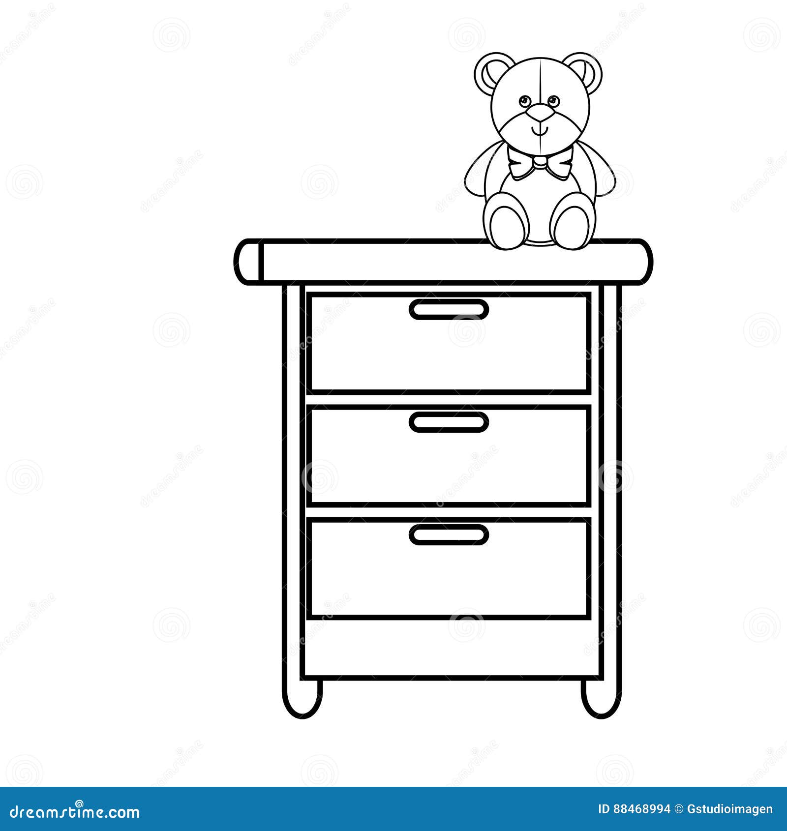Toy on chest of drawers stock vector. Illustration of playroom 88468994
