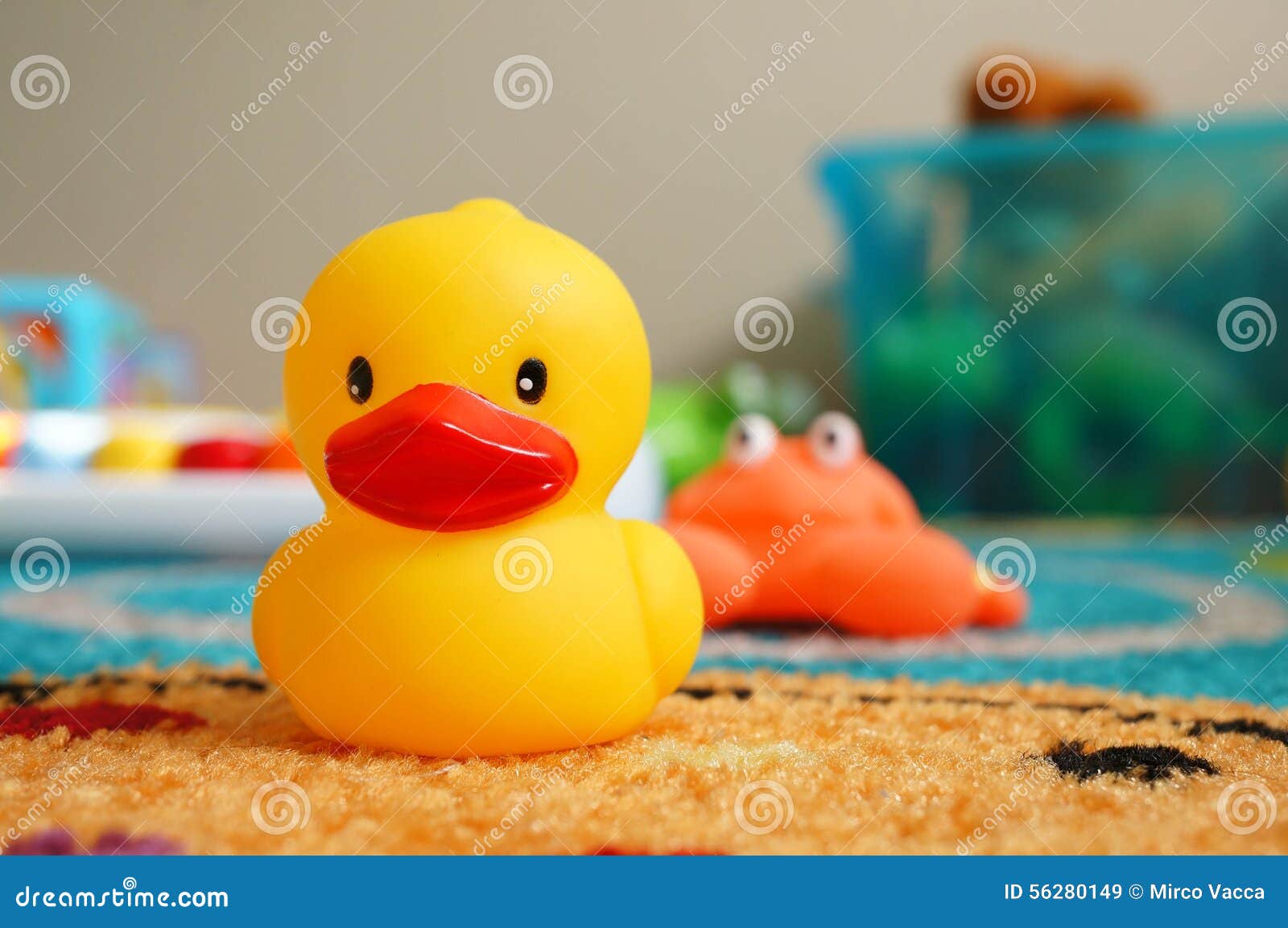 Toy duck stock image. Image of soft, duck, animal, carpet 56280149