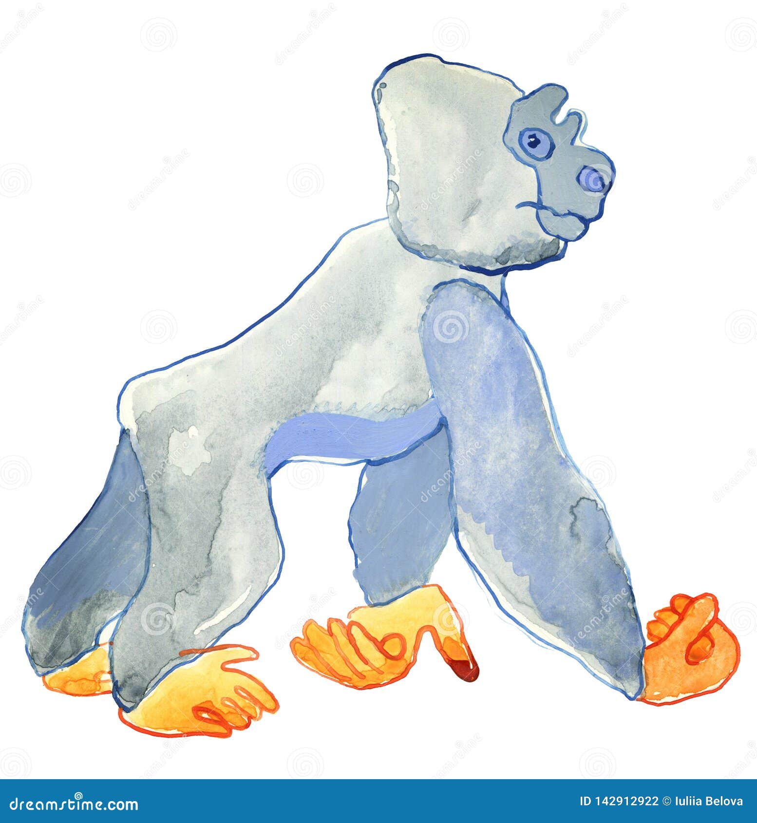 Toy gorilla, Grey gorilla stock illustration. Illustration of grey