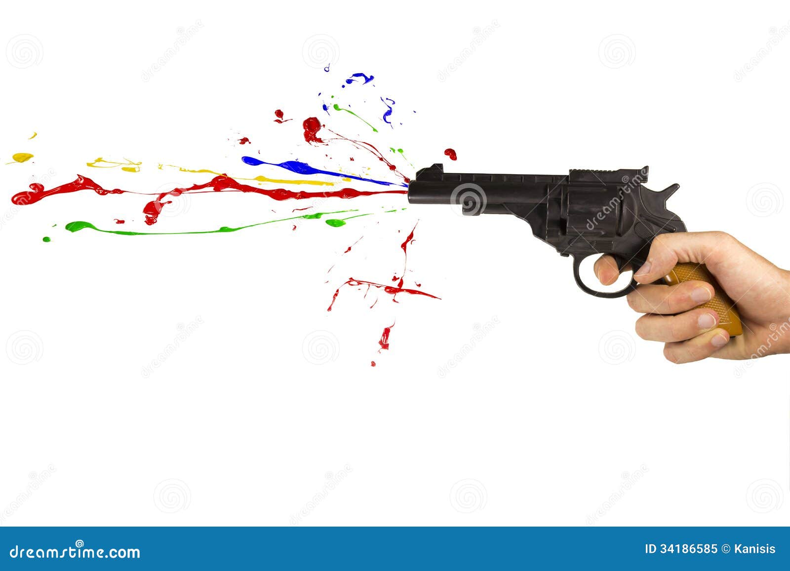 Toy Gun Shooting Multicolor Paint Stock Image Image of idea, isolated