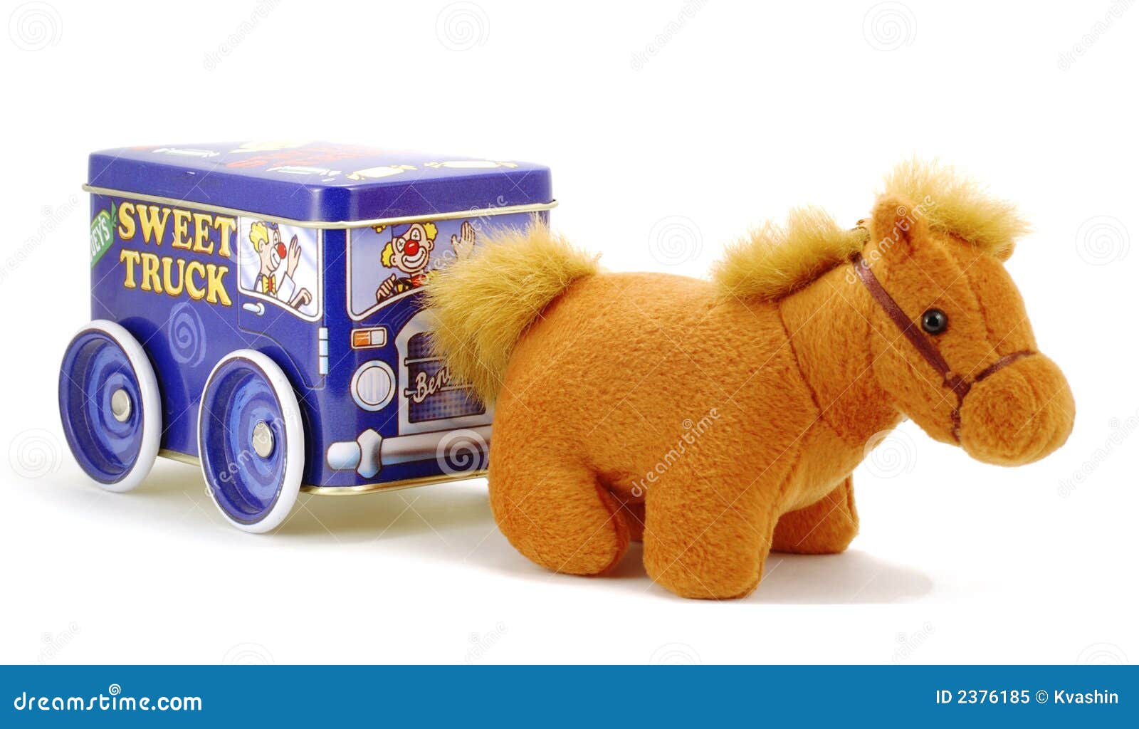 A toy horse with a wagon stock image. Image of children 2376185