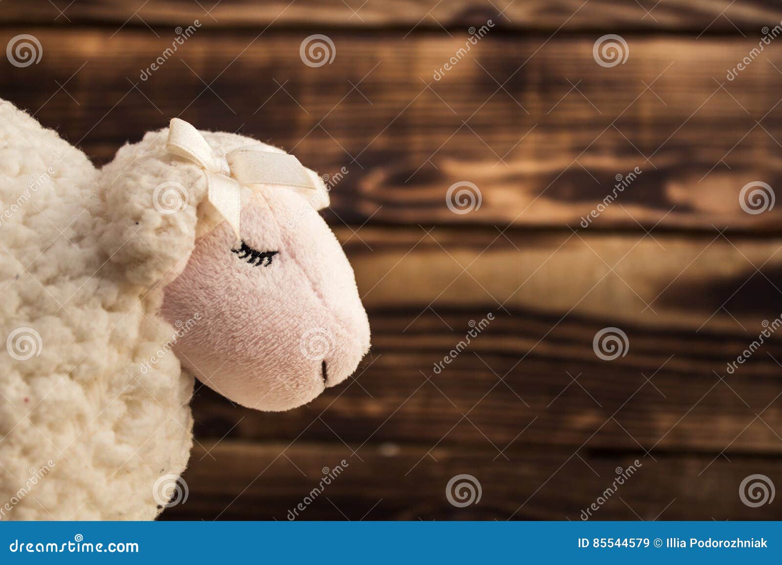 Toy lamb wood face desk stock image. Image of ball plate 