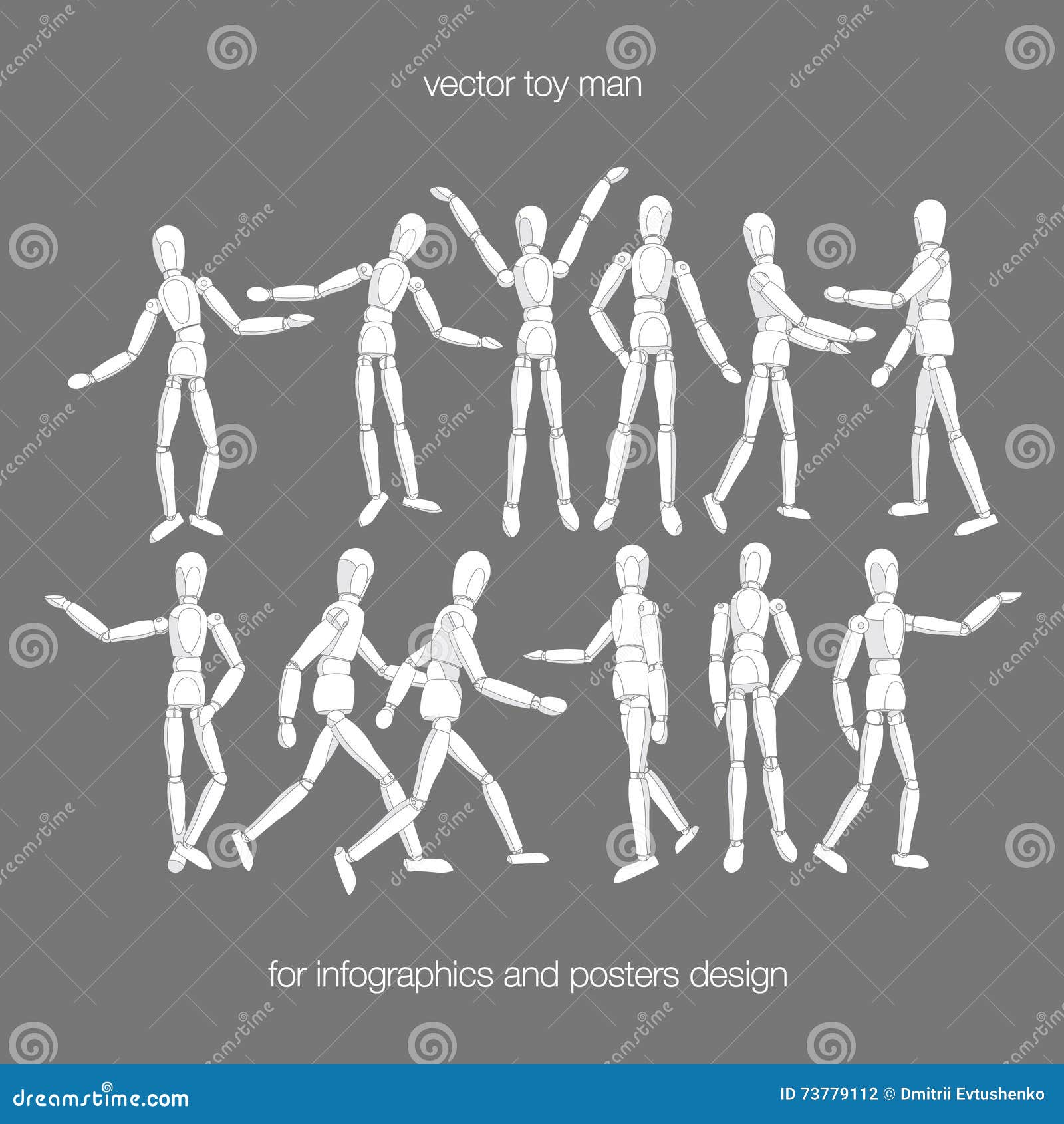 Toy man 1 stock vector. Illustration of puppet, moving 73779112