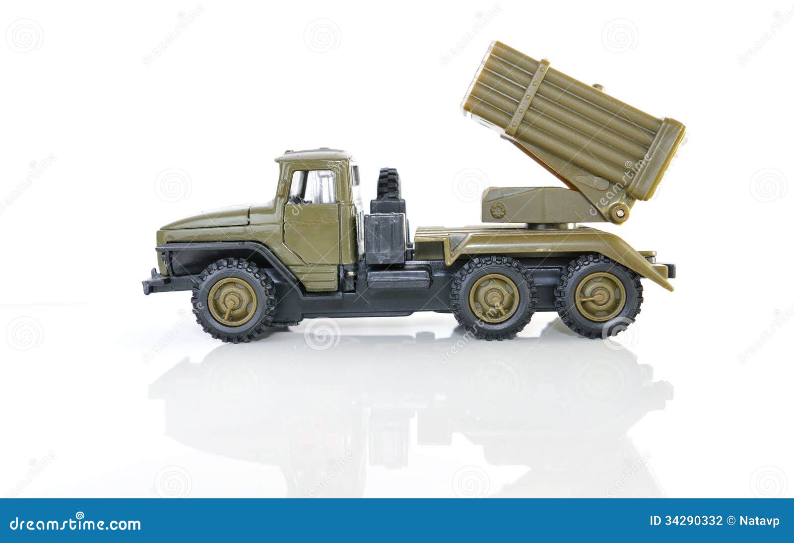Toy Model Truck with a Rocket Launcher. Stock Photo Image of diesel