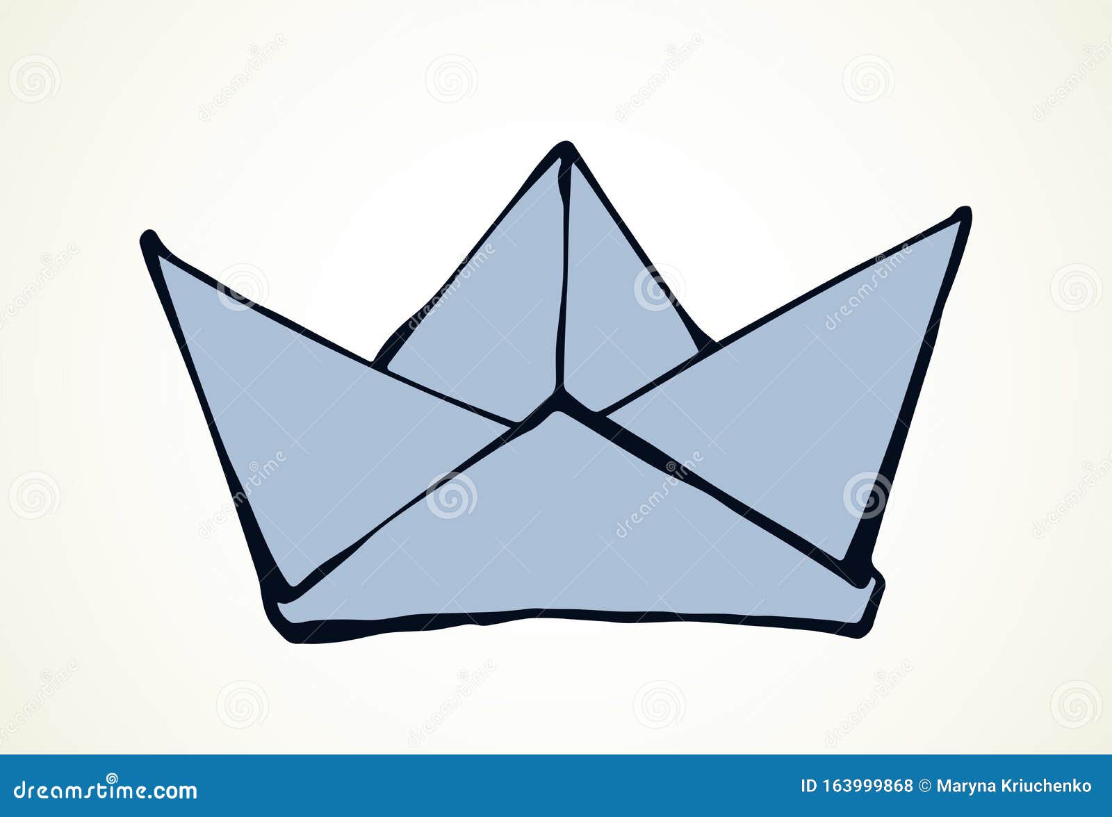 toy paper boat.  drawing