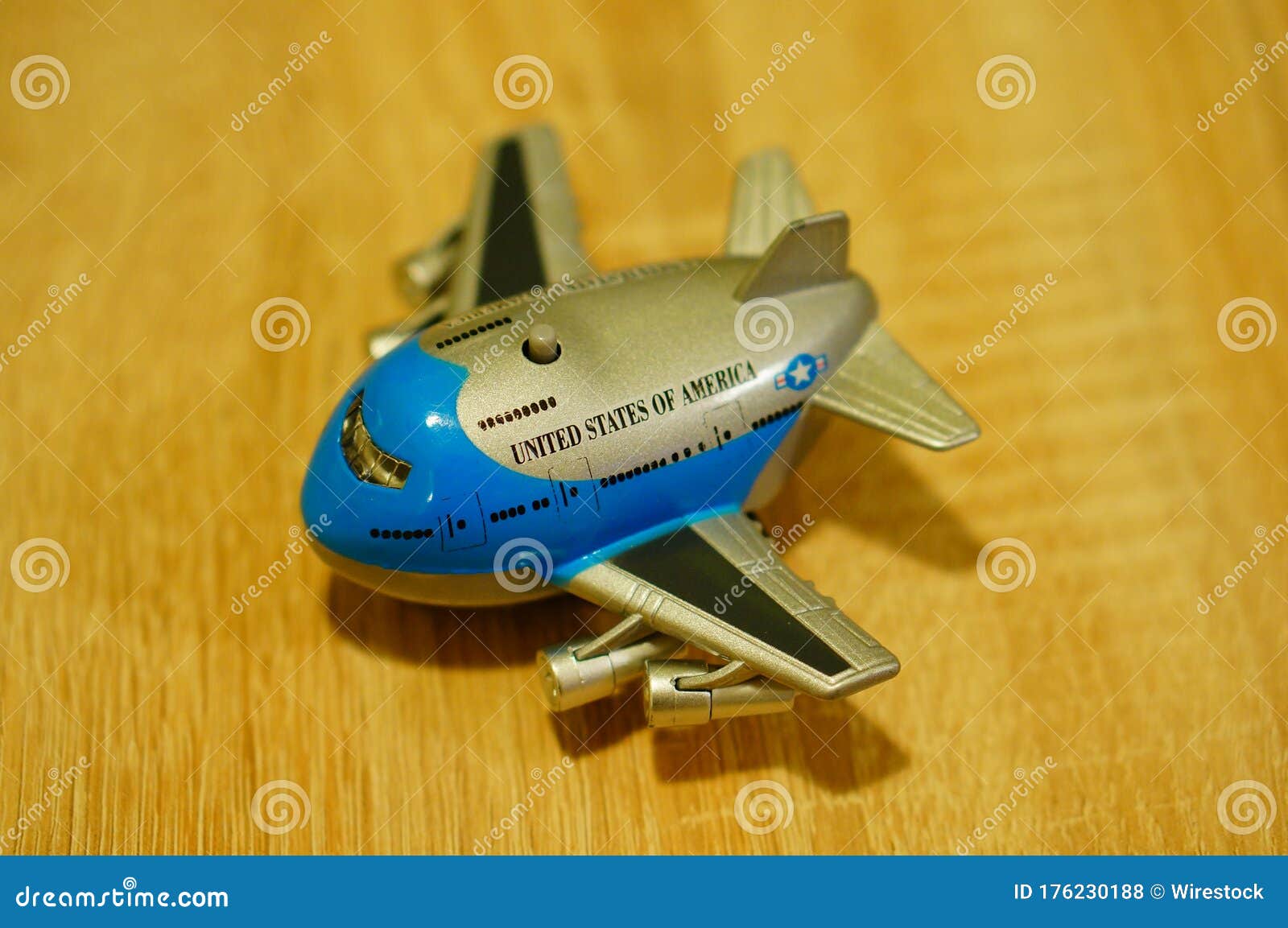 Toy passenger plane. editorial stock photo. Image of surface 176230188