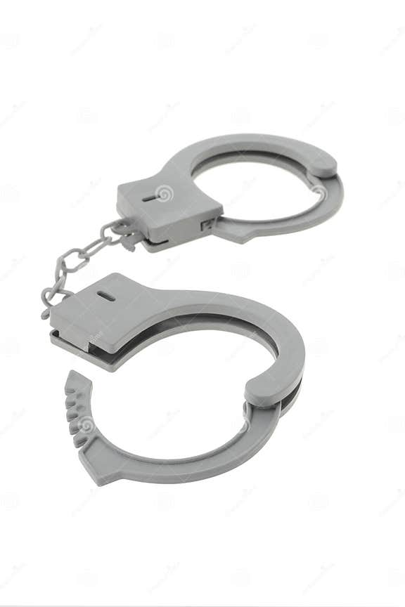 Toy plastic handcuffs stock photo. Image of white, unlocked 8336756