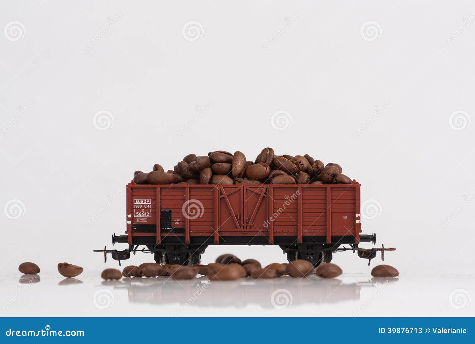 Toy Rail Car with Coffee Beans Stock Image Image of hobby, collector