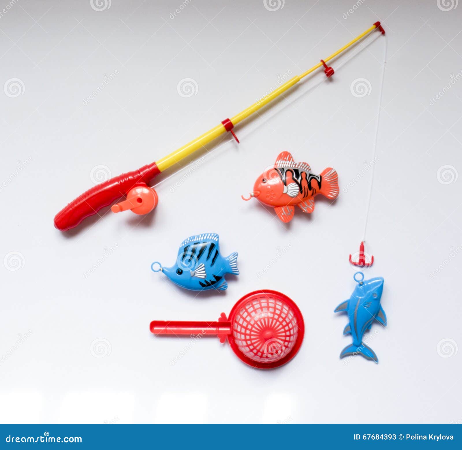 A Toy Set for Fishing with a Fishing Rod and Fish Stock Image - Image of  spinning, life: 67684393