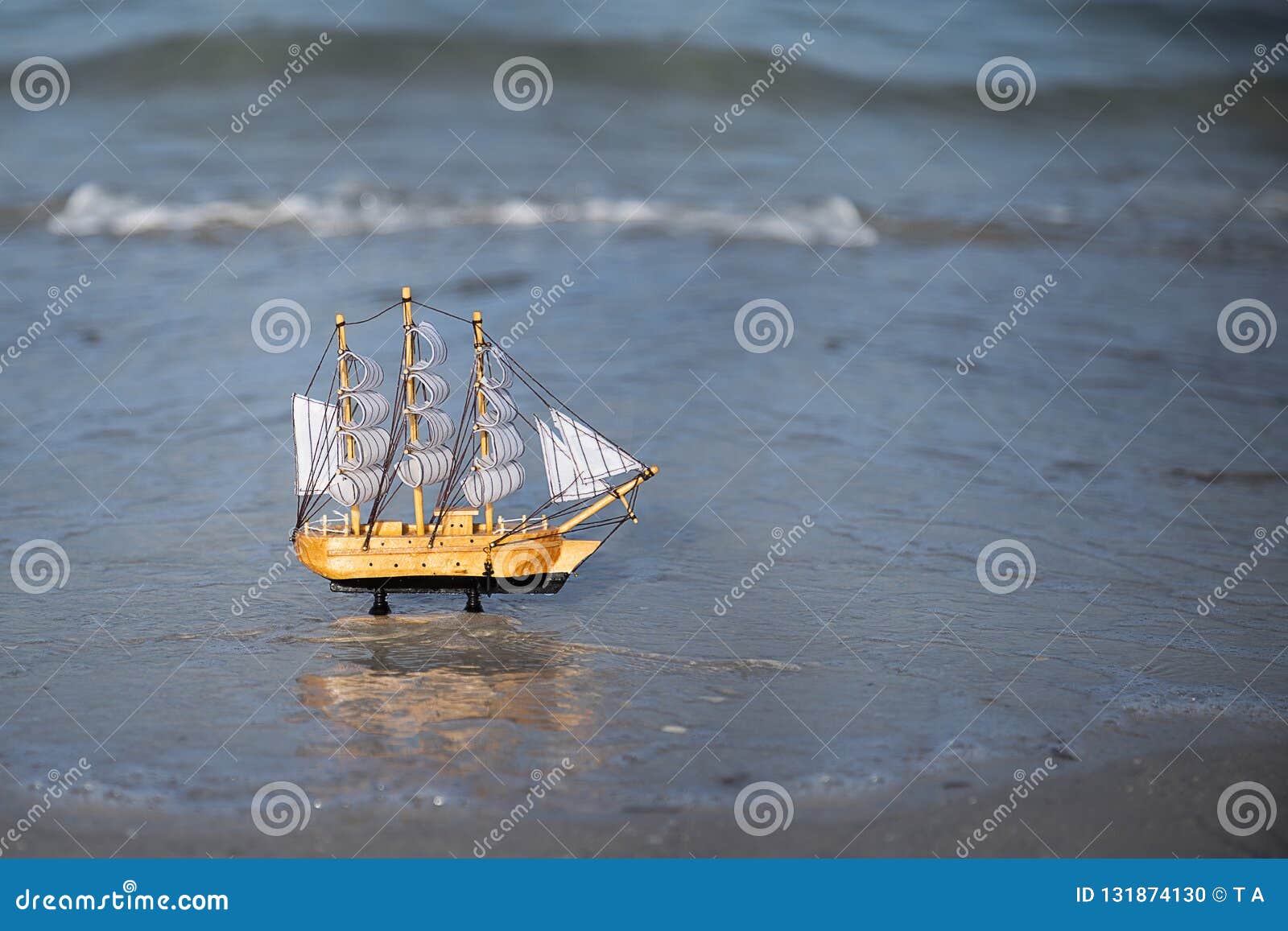 toy ship in water