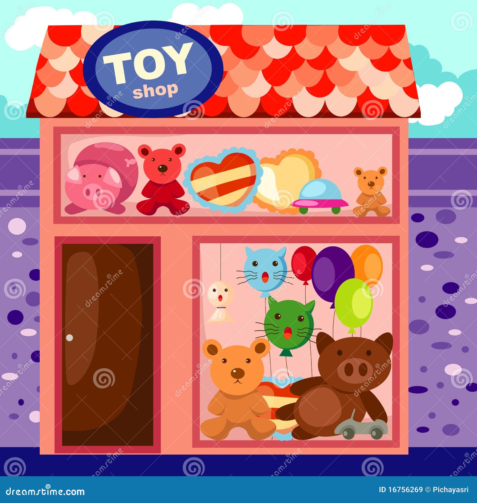 Toy shop stock vector. Illustration of drawing, department - 16756269