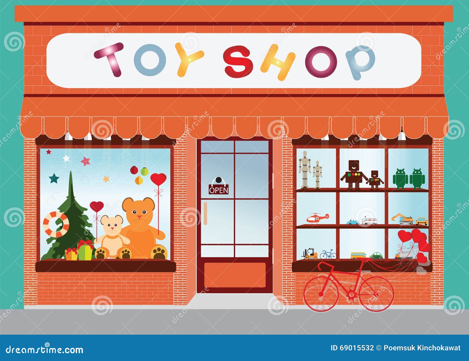 toy shop window display.