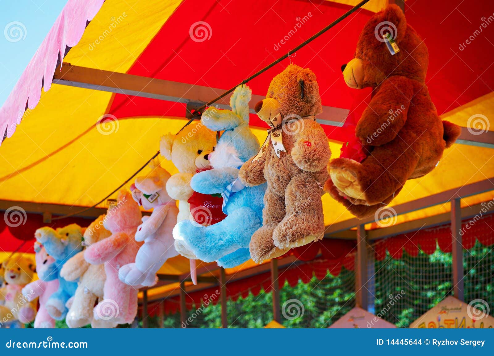 Toy teddy bear in a store stock photo. Image of purchase 14445644