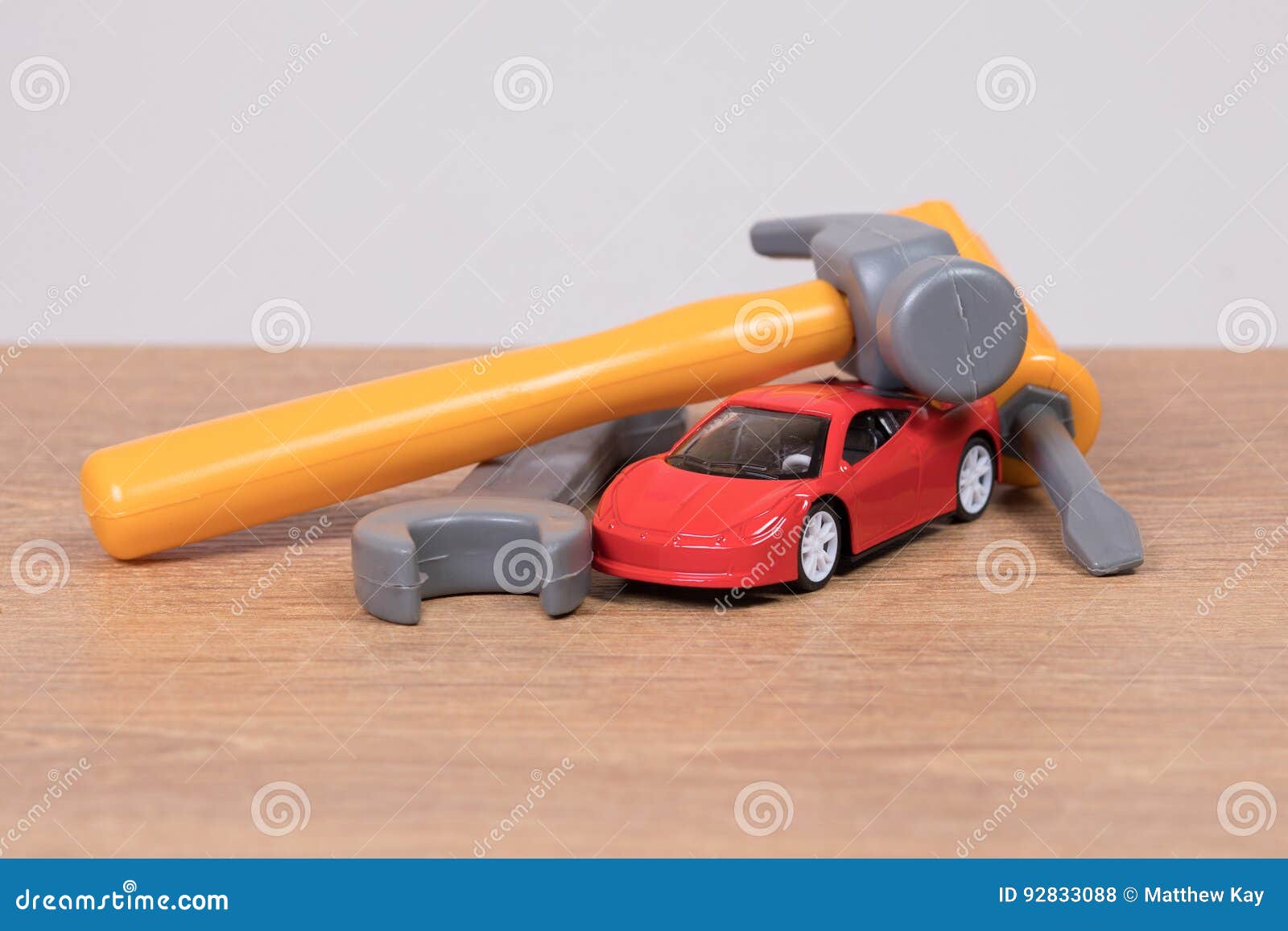 Toy Tools on Small Model Car Stock Photo Image of roof, 92833088