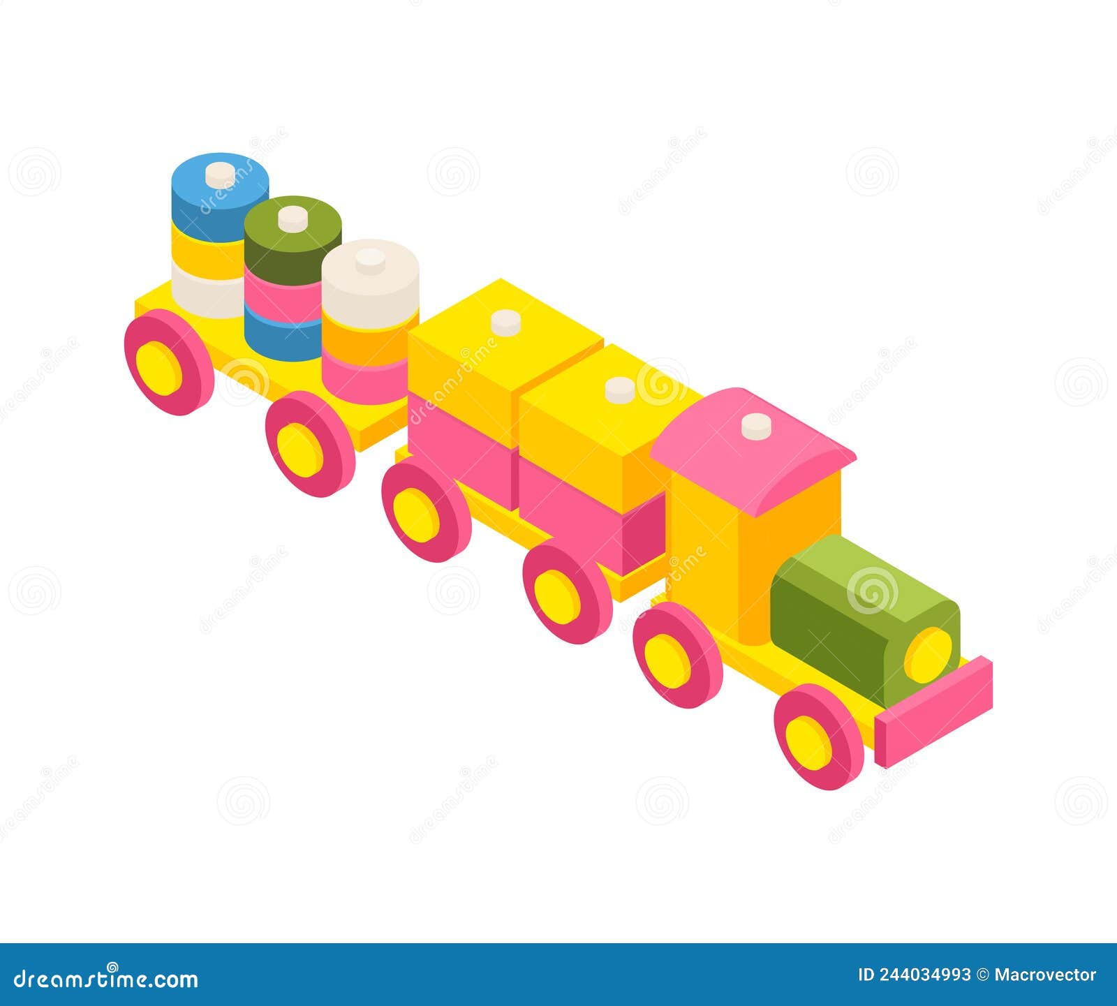 Toy Train Kindergarten Composition Stock Vector Illustration of