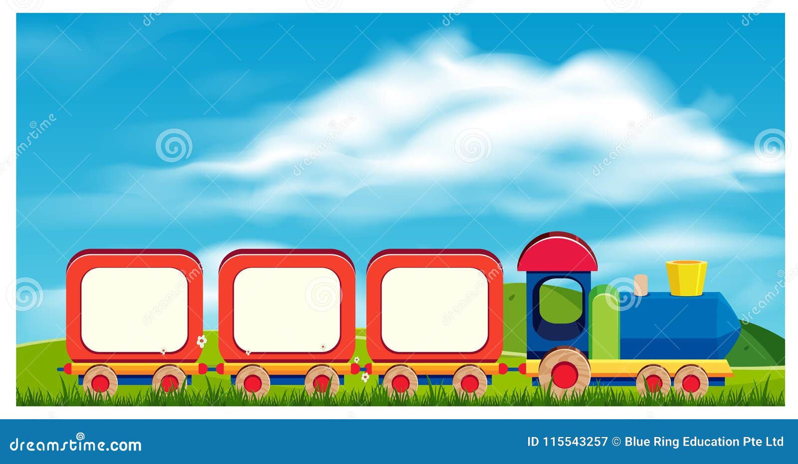 A Toy Train in Nature Background Stock Vector - Illustration of cartoon,  baby: 115543257