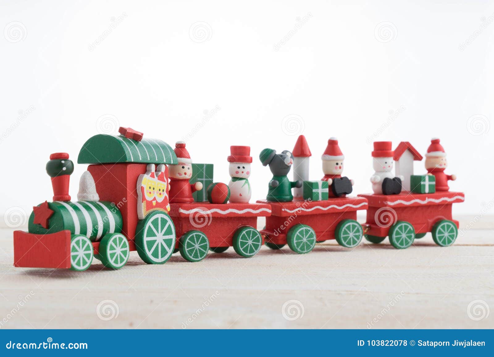 Toy Train on Wooden for Christmas Stock Photo - Image of xmas, tree ...