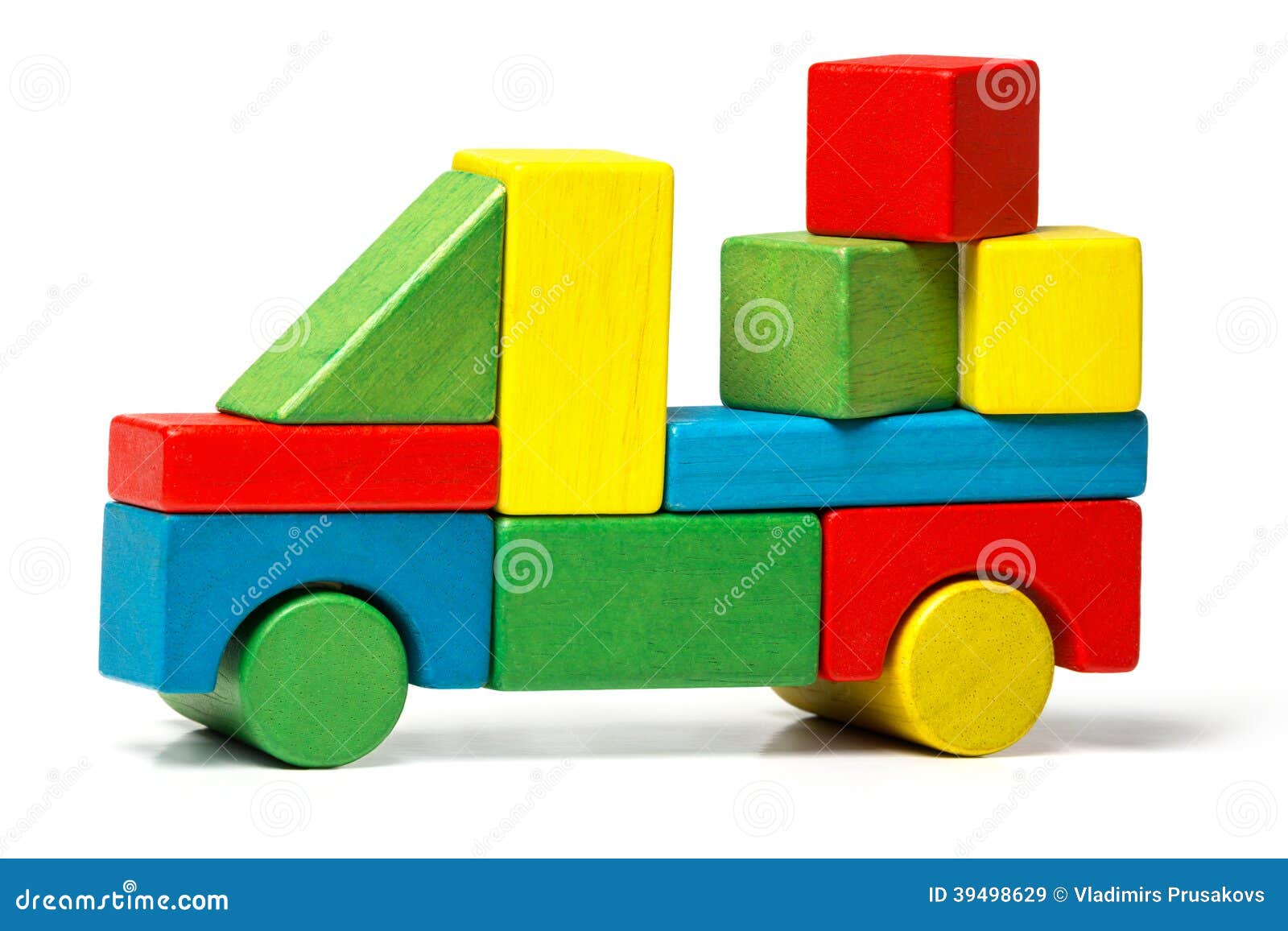 Toy Truck, Multicolor Car Wooden Blocks Transportation ...