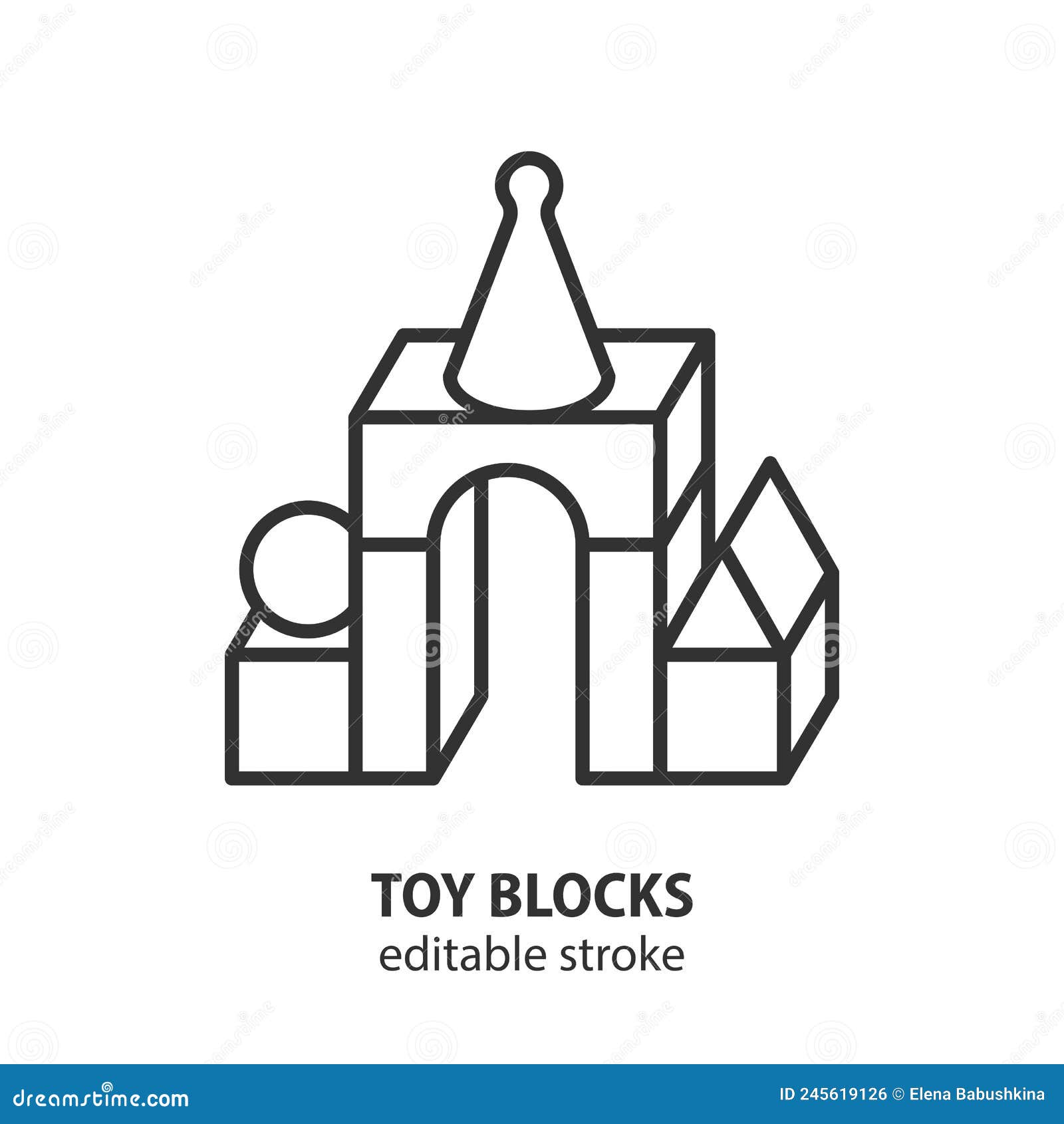 Blocks Game Icon Design in Five style with Editable Stroke. Line