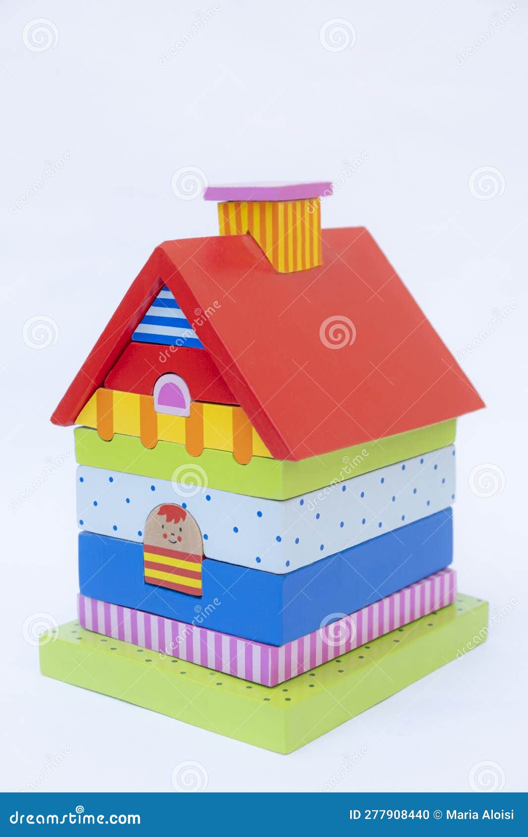 Toy wooden house stock photo. Image of child, pink, font 277908440