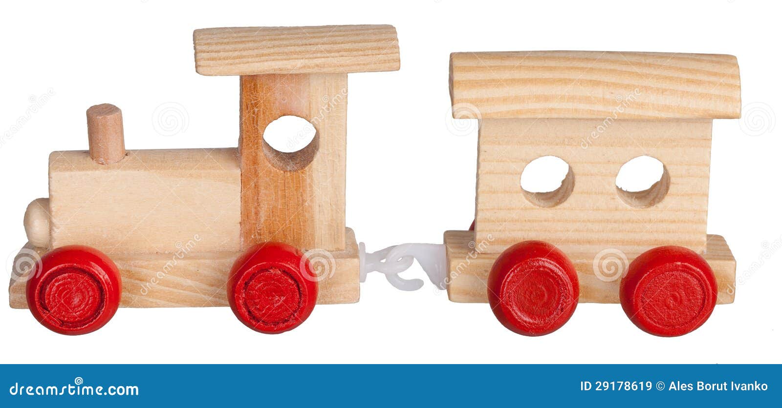 Toy Wooden Train With Coach Stock Image - Image: 29178619