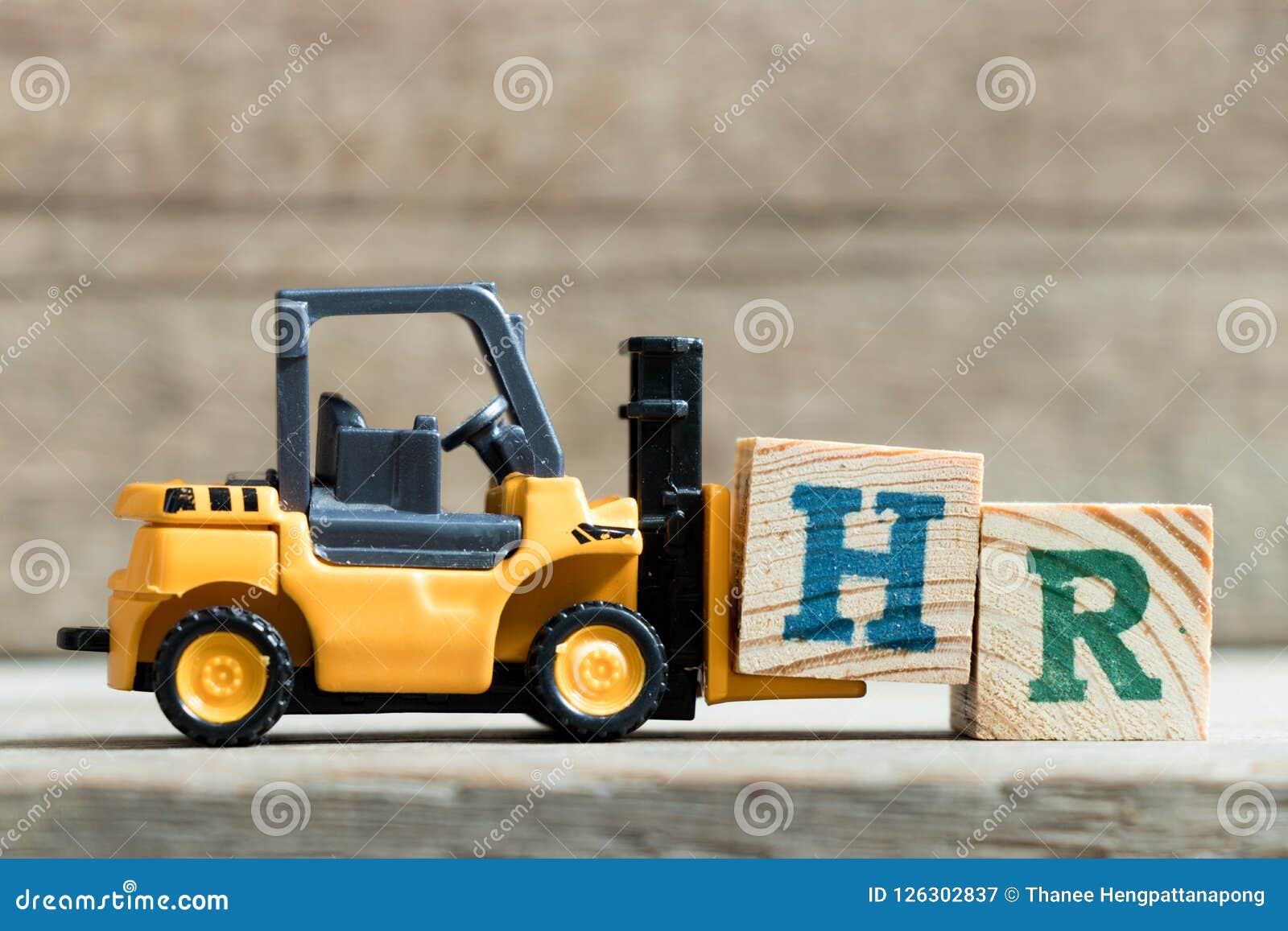 Toy Yellow Forklift Hold Letter Block H To Word Hr Stock Image Image Of Forklift Manager 126302837