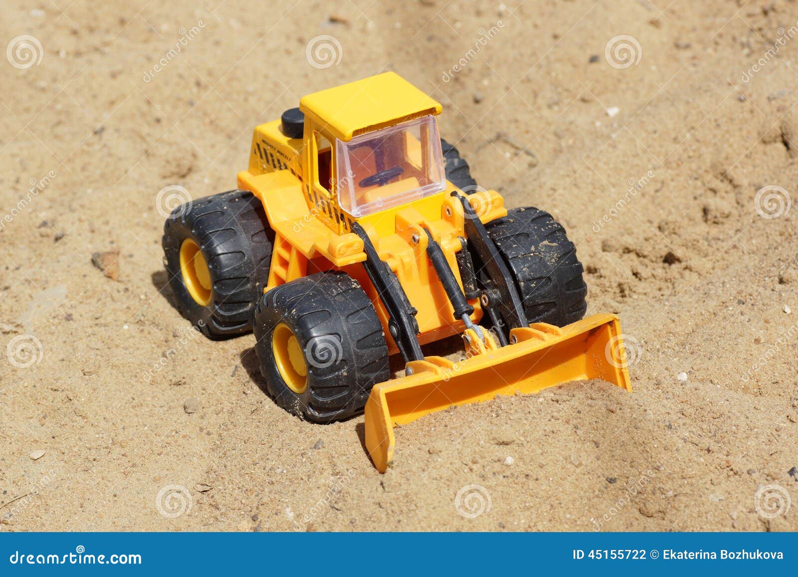 Toy yellow tractor stock photo. Image of preschool, summer 45155722