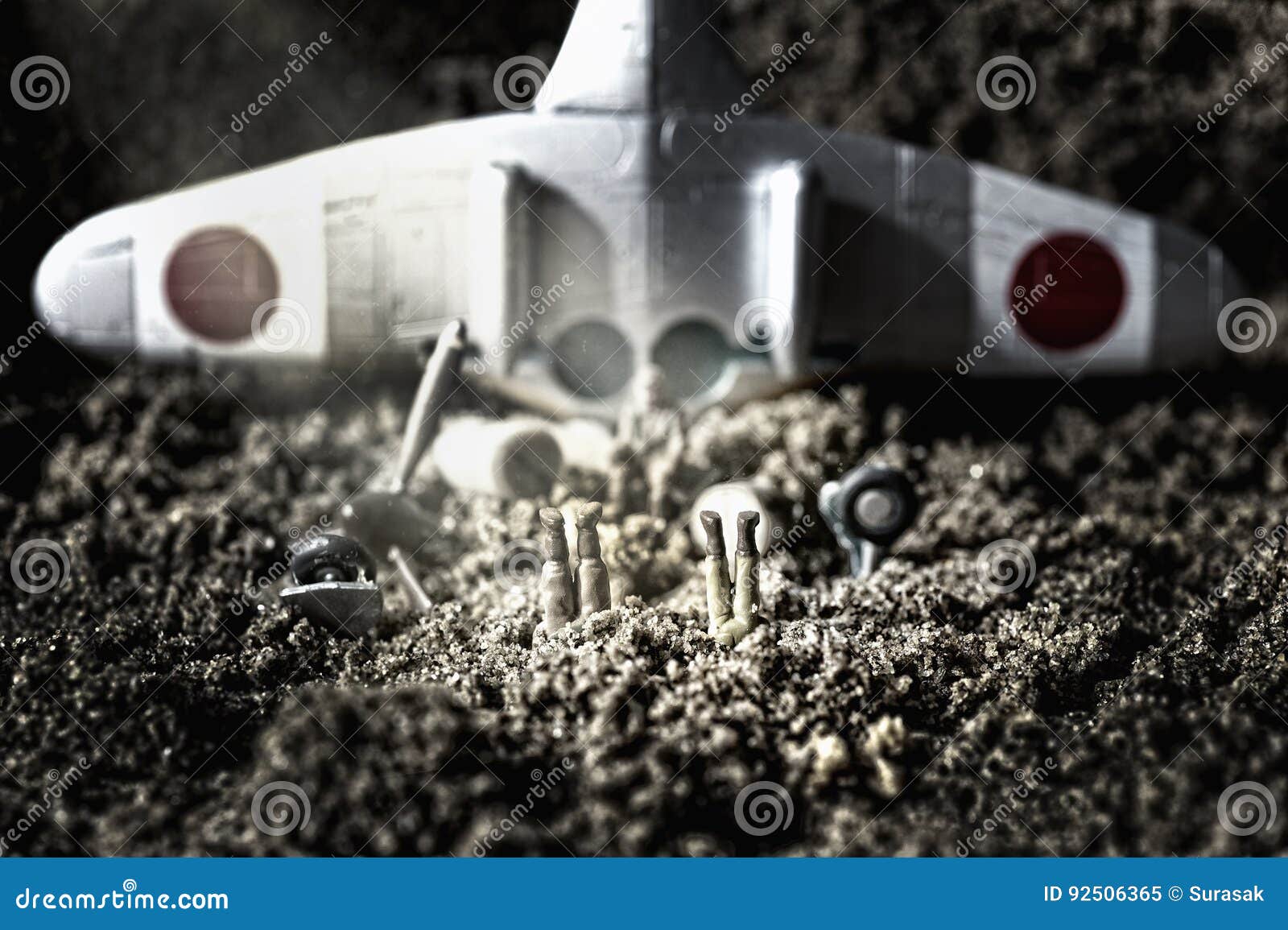 Toys Airplane Crash Simulation Stock Image Image of lost, nature