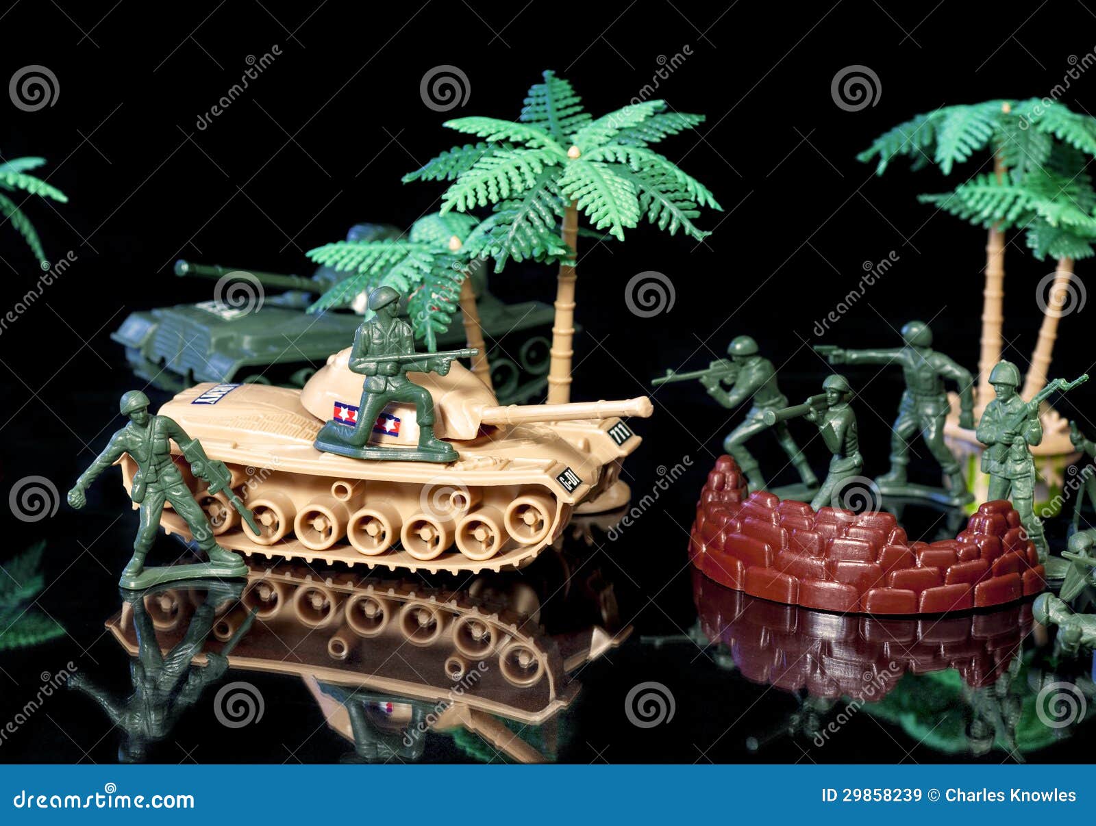 toy army men set up for defence stock image - image: 29858239