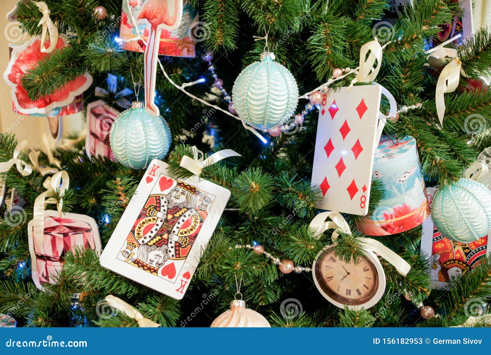 Toys on the Christmas tree editorial stock photo. Image of life 156182953
