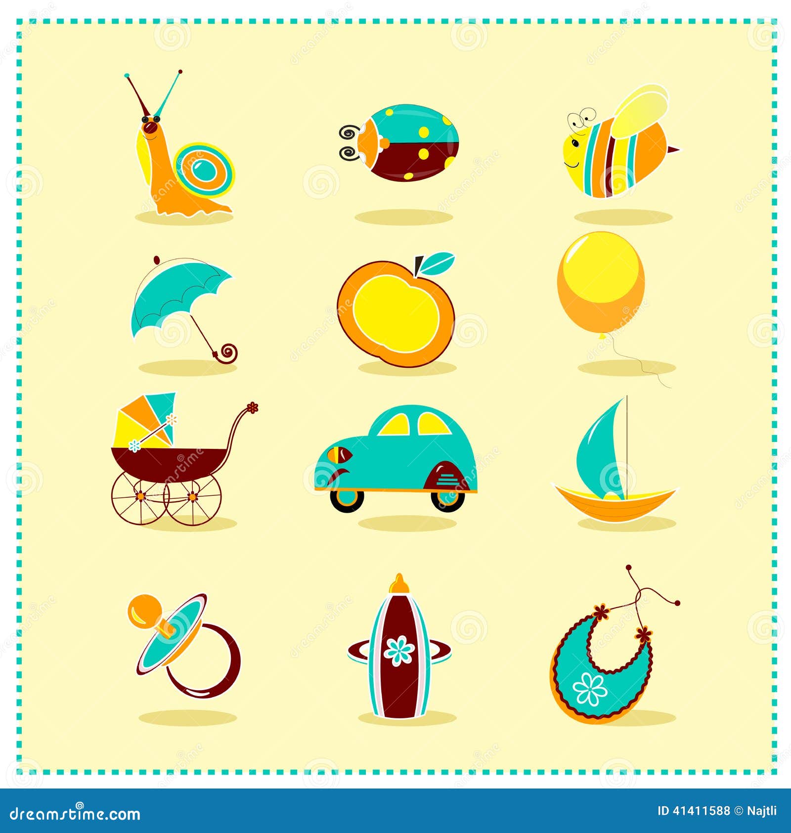 toys icons vector illustration children objects 41411588