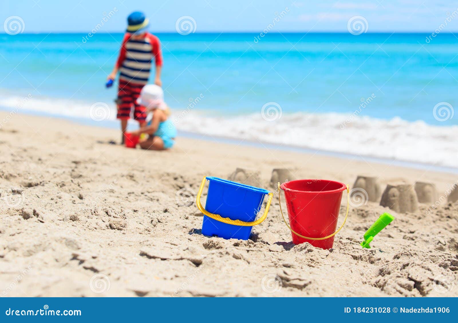 Toys and Kids Playing on Tropical Beach Stock Photo - Image of together ...