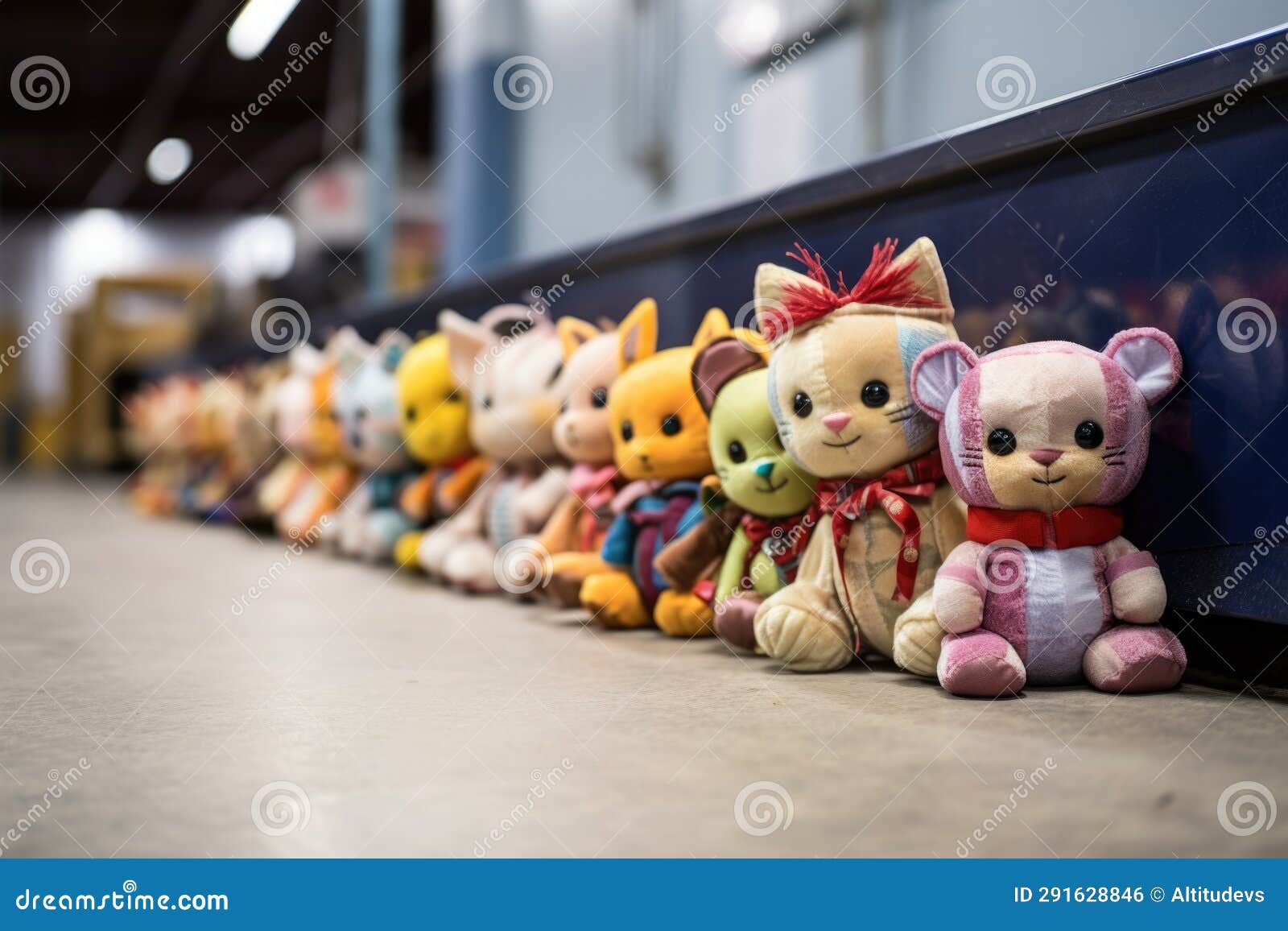 Toys Lined Up for Donation in a Row Stock Photo Image of play