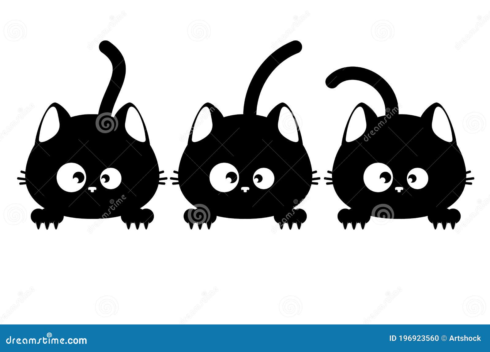 Desenhos animados de três gatos