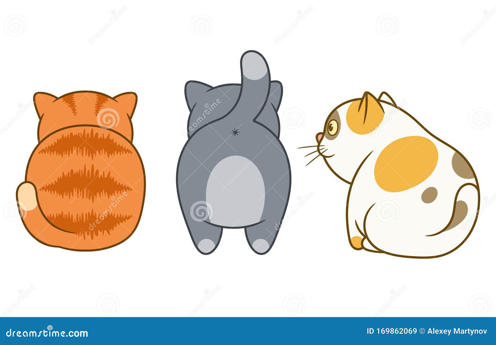 Três Gatos De Desenho Animado Ilustração do Vetor - Ilustração de