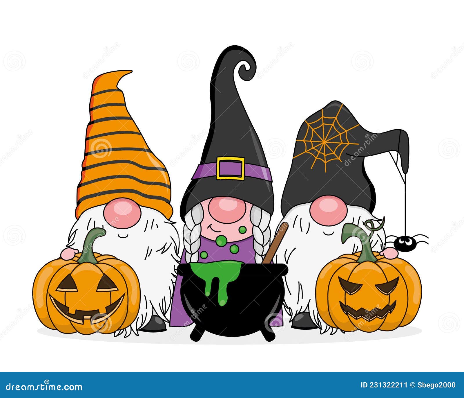 bruxa Halloween  Decorações bonitos da bruxa bonito dos gnomos