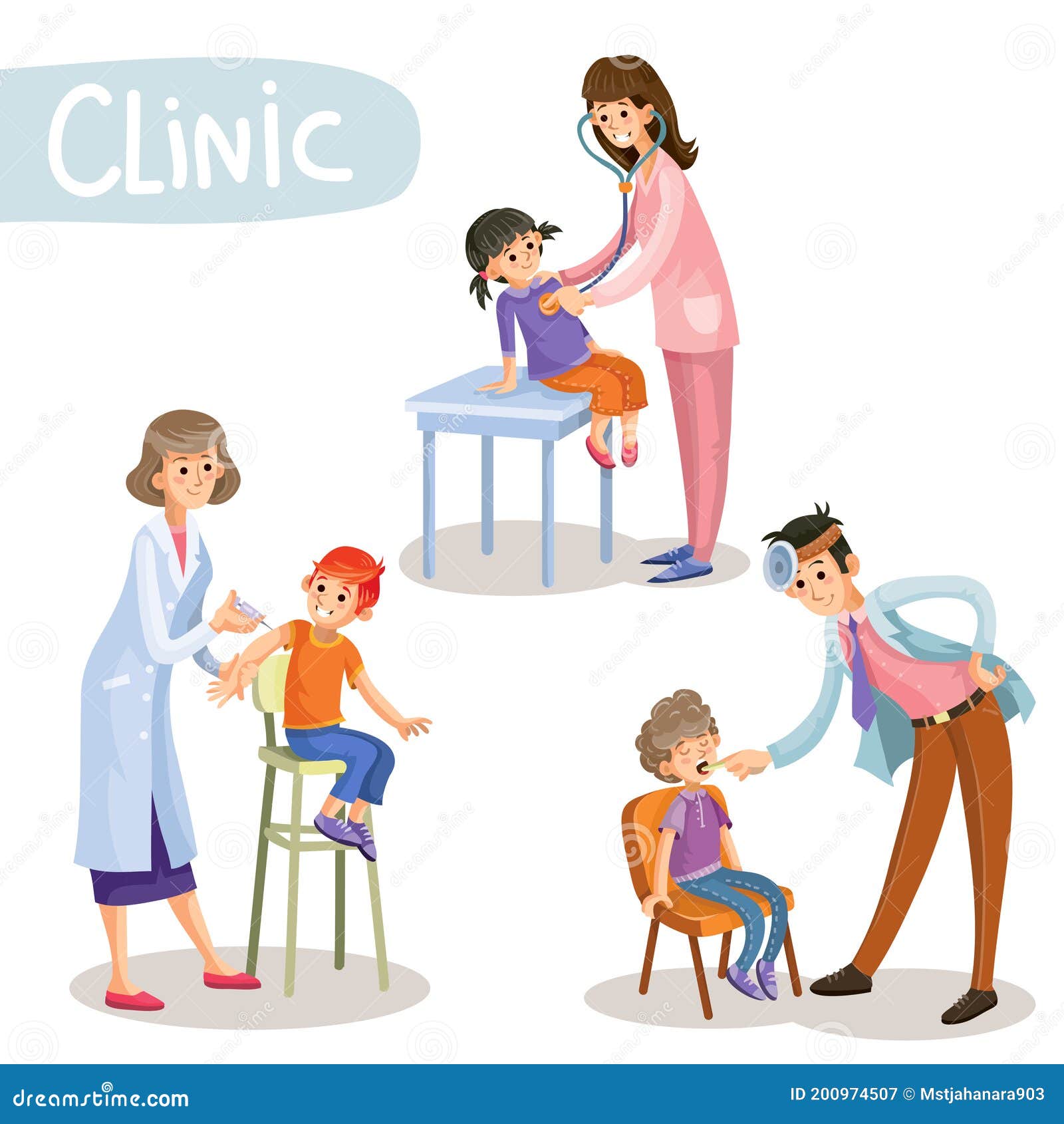 Trabajar En El Vector De Caricatura Pediatra Clínico Ilustración del Vector  - Ilustración de profesional, gente: 200974507