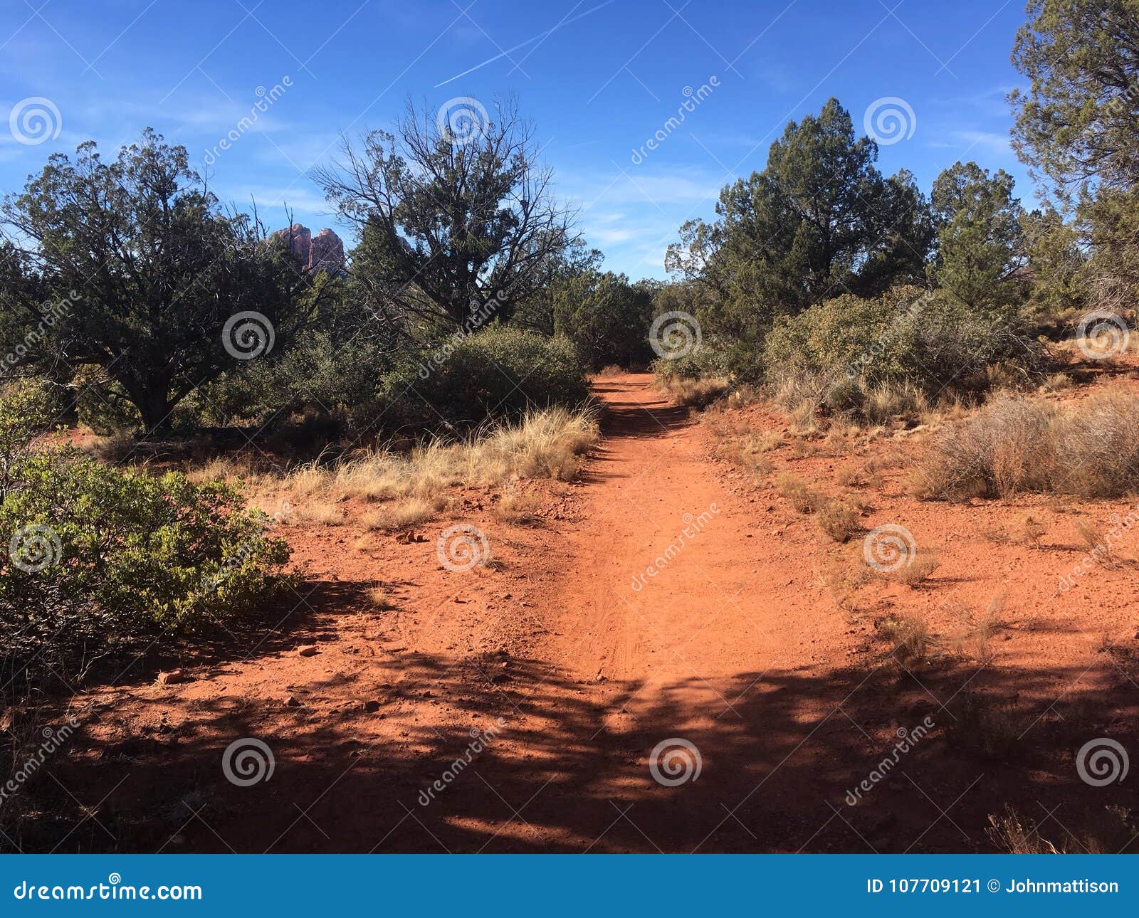 Tracce di escursione rosse della roccia di Sedona. Ciò è traccia di montagna dei cervi in Sedona Arizona Escursione e rocce rosse
