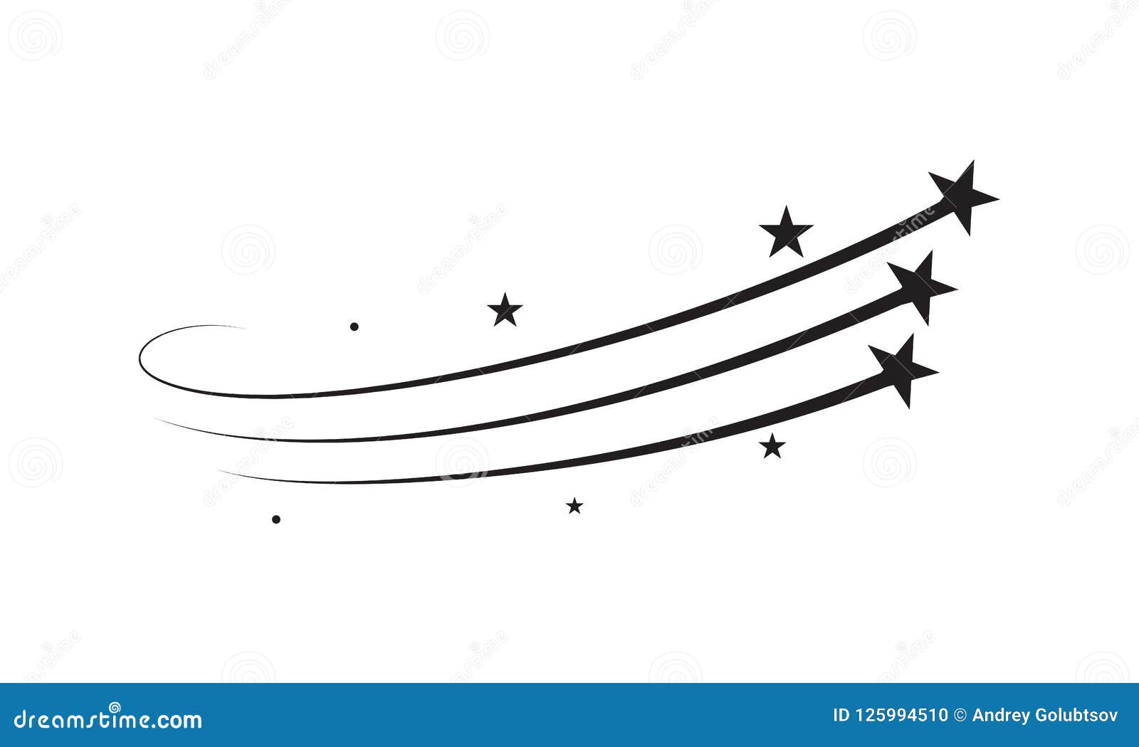 Stella Cometa Di Natale Da Colorare.Traccia Della Cometa Di Vettore Della Traccia Della Stella Di Linee Nere Illustrazione Vettoriale Illustrazione Di Icona Piano 125994510