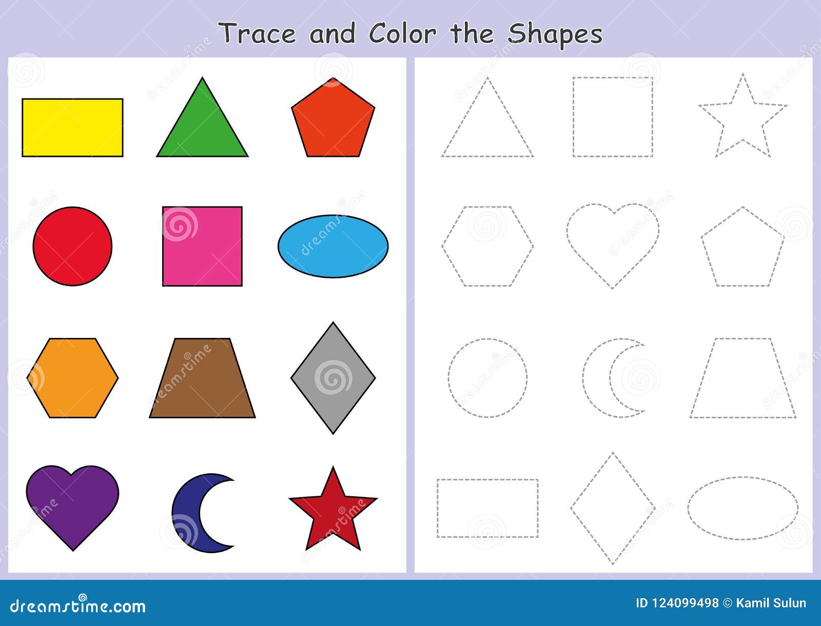 Fun Worksheets For Kids Trace And Color Worksheets To Develop Pen
