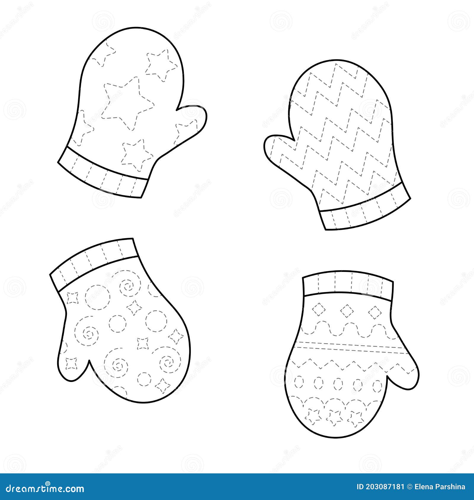 winter gloves template