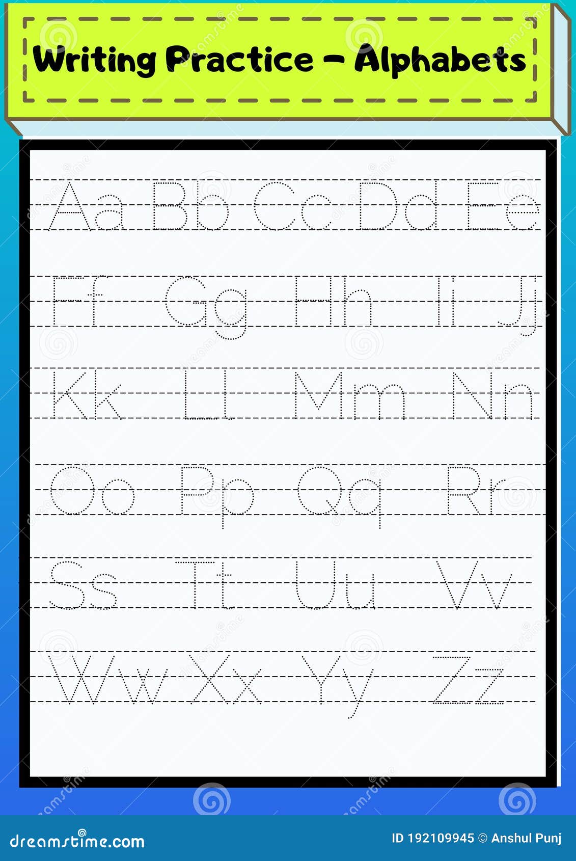 trace the letters alphabets worksheet for kindergarten preschool. upper case lower case