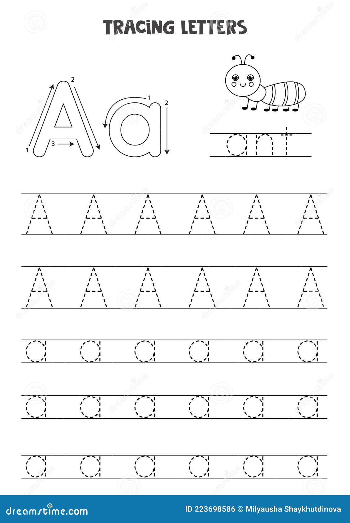 tracing-letters-of-english-alphabet-black-and-white-worksheet-stock