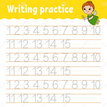 Trace And Write Number 1 15 Handwriting Practice Learning Numbers For Kids Activity 