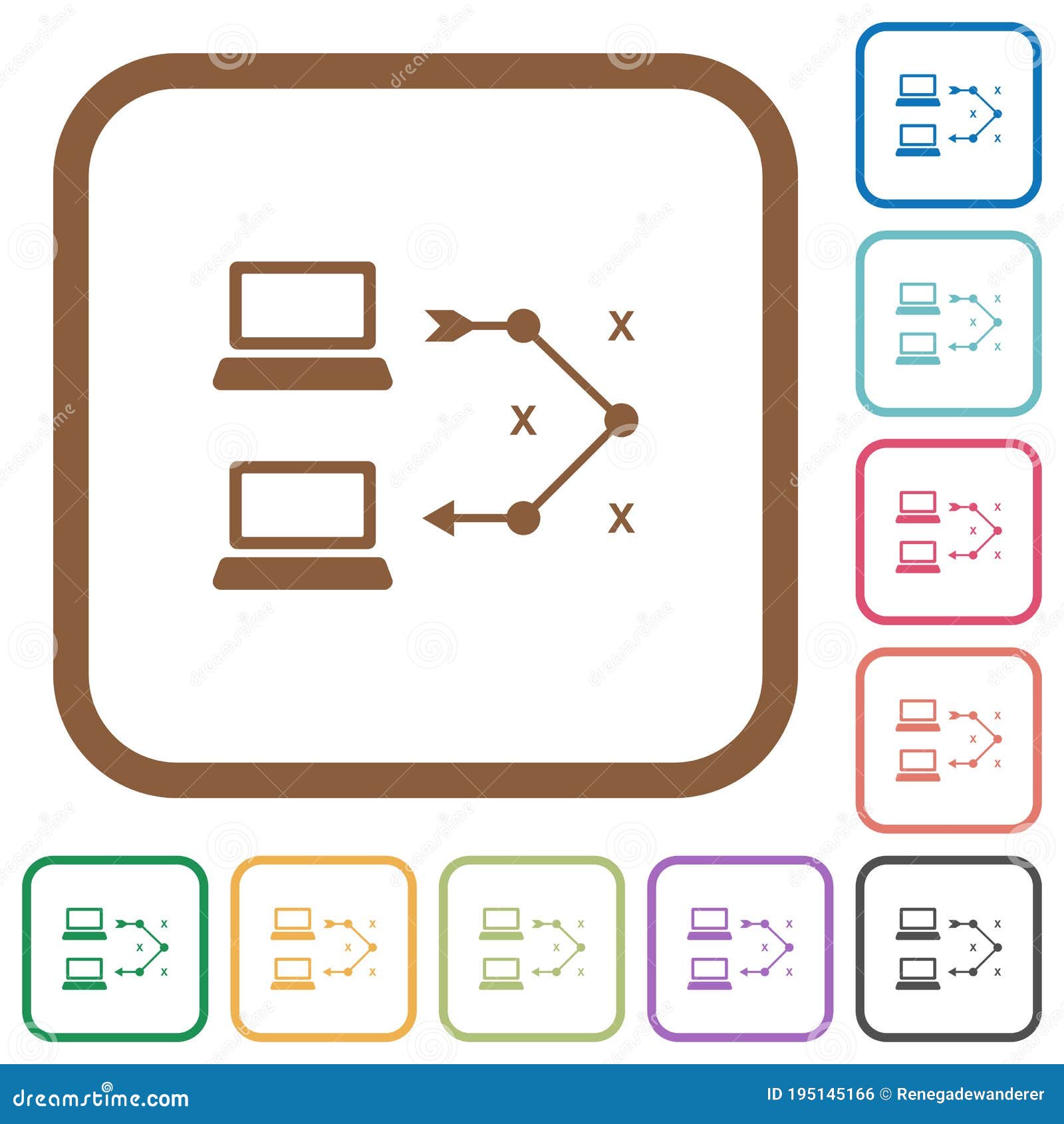 traceroute remote computer simple icons