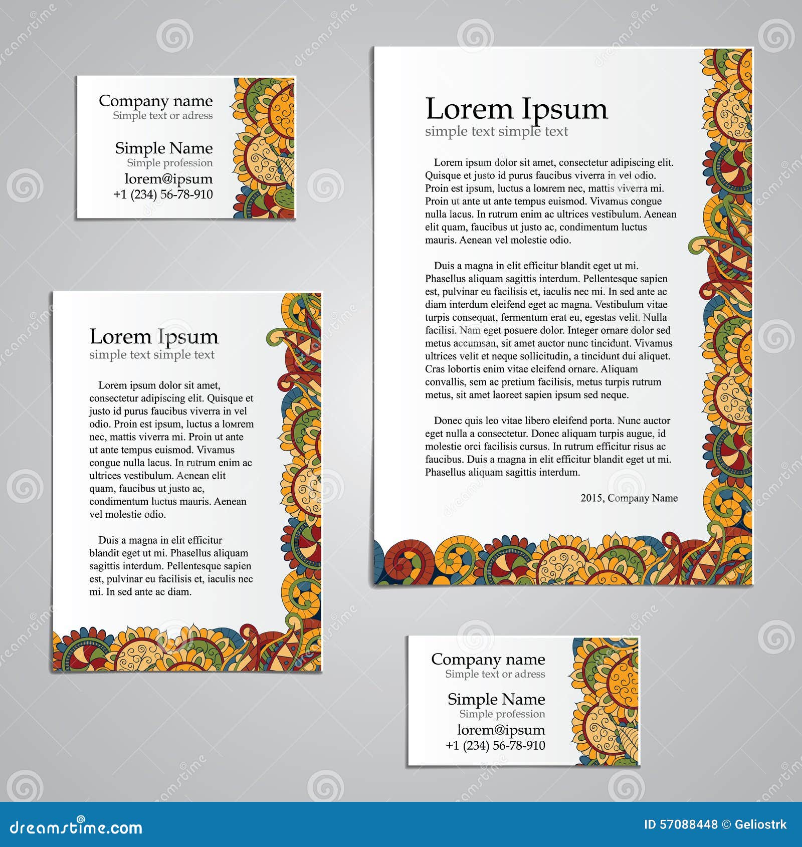 tracery card business design set - natural mood stock vector